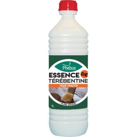 Essence de térébenthine pure 1 L – Pour dilution peintures et vernis à l'huile – Nettoyage et entretien bois cirés – Protection et rénovation cuirs – Phebus (1/2)