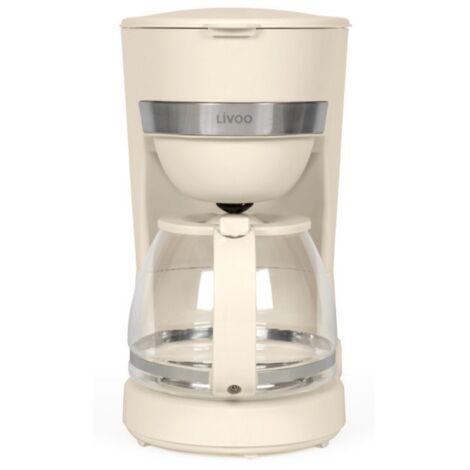 Cafetiere électrique - LIVOO - DOD200C - 750 W - 1,25 L - 10 a 12 tasses - Blanc cassé