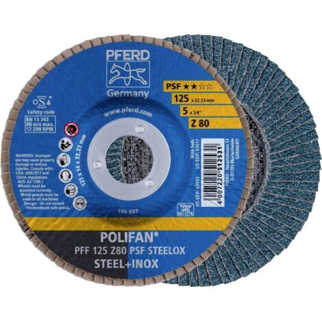 Disque à lamelles D.125mm K.80 fl.VA (INOX) ZK Z PFERD (Par 10) (1/5)