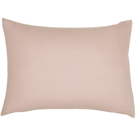 Taie d'oreiller rectangle coton 50x70 ESSENTIAL Rose Des Sables
