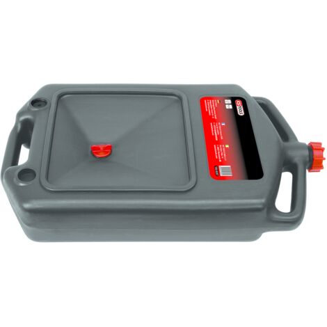 Kstools – Bac de récupération plastique 8 litres – Résistant aux hydrocarbures – Avec bec verseur et poignées de transport – Pour liquides dangereux (1/5)