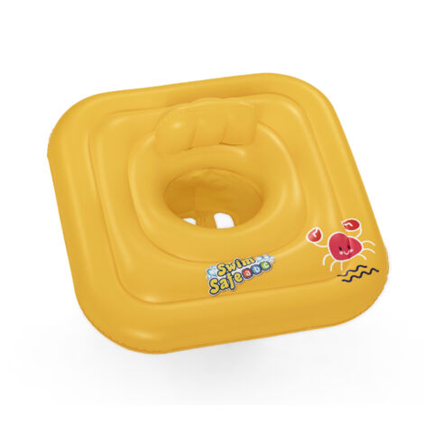 Bouée Gonflable pour Bébés de 1 à 2 ans Bestway Swin Safe 72x24 cm avec Siège Inclus Couleur Jaune (1/5)