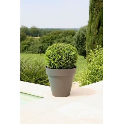 Pot de fleurs - RIVIERA - Soleilla Rond - Ø 39,2 x 35,8 cm -Gris pailleté (1/5)