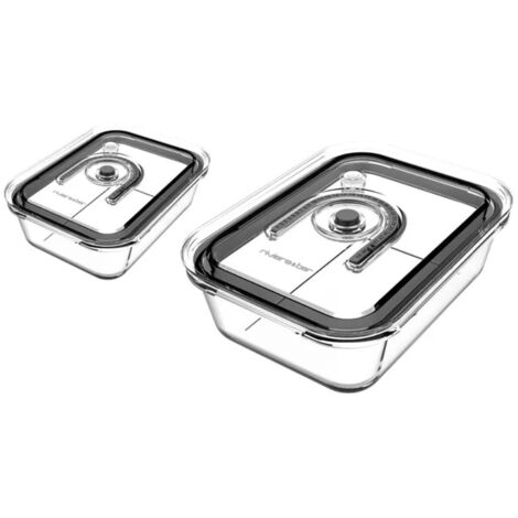 Kit de 2 boîtes en verre borosilicate sous-vide 640ml et 1520ml – Couvercle sans BPA – Compatible PSV660 et PSV760 – Riviera & Bar (1/6)