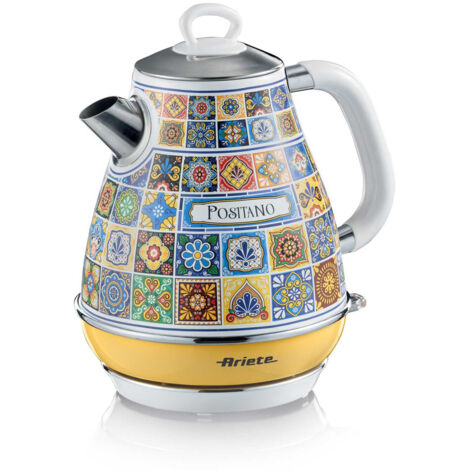 Bouilloire électrique 1,7 L 2200 W – Acier inoxydable – Couleur édition spéciale Positano – Arrêt automatique et filtre à thé amovible – Ariete
