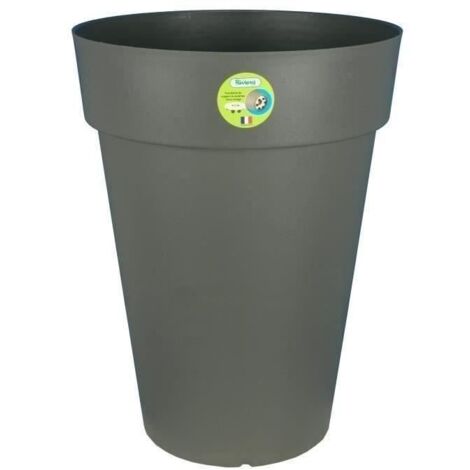 Pot de fleurs - RIVIERA - Soleilla Rond - Ø 39 x H 52 cm - Gris pailleté (1/3)