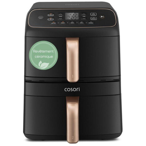Friteuse à air COSORI Turbo Tower Compact 8,6 L (2 x 4,3 L) 2630W Noir mat