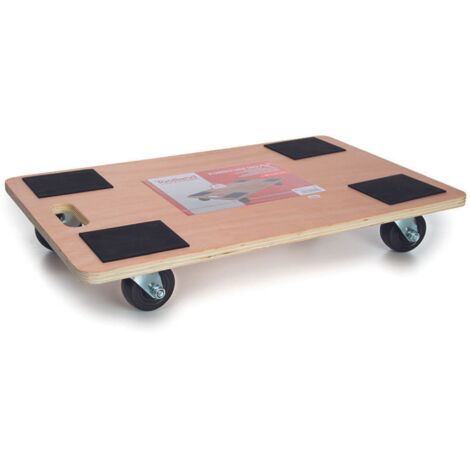 Toolland – Plateau roulant 650 x 400 mm – Charge max 400 kg – Surface contreplaquée antidérapante – Roues pivotantes en caoutchouc