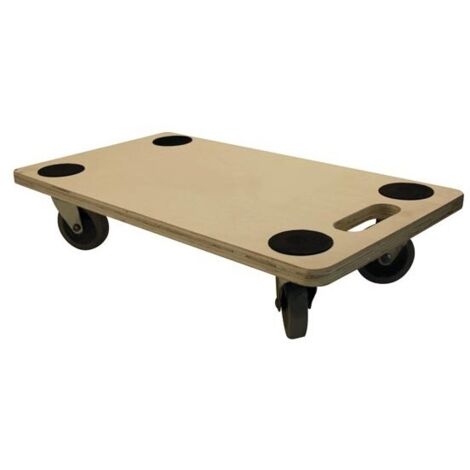 Transporteur de meubles 56 x 30 cm – Plateau en contreplaqué – Charge max. 150 kg – Roulettes pivotantes pour mobilité – Toolland