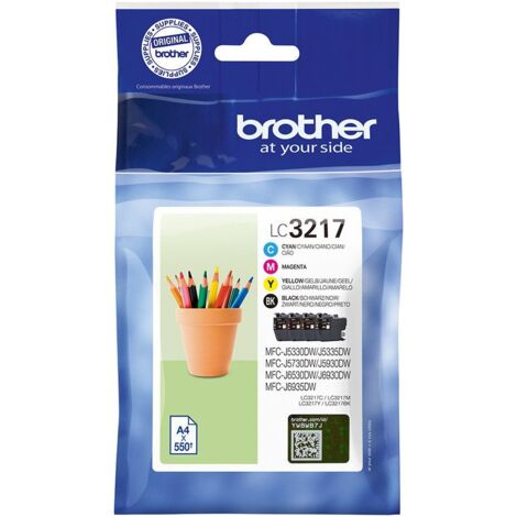 Brother LC-3217VAL cartouche d'encre 4 pièce(s) Original Noir, Cyan, Magenta, Jaune