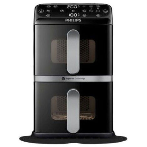 Friteuse sans huile PHILIPS - Airfryer Série 4000 Vertical Duo NA461/00 - Capacité 10 L - Double cuve - 2750W