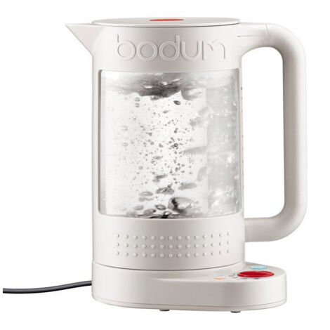 Bouilloire électrique double paroi - BODUM - BISTRO - 1500 W - 1,1 L - 5 températures - Intérieur en verre - Blanc