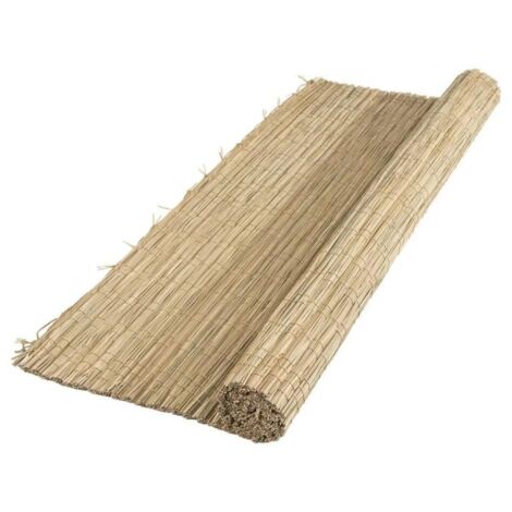 Canisse de carex tressé naturel – 100% occultant – Épaisseur 6/7mm – Dimensions 1,2 x 3 m – Fil PP+PE – 18 doubles tresses