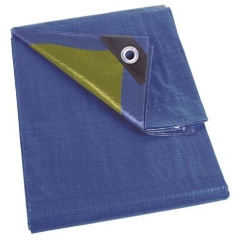 Perel – Bâche de protection imperméable 3 x 6 m – Polyester 110 g/m² – Angles renforcés – 18 œillets pour fixation – 1100306