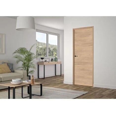 Optimum – Bloc porte réversible avec serrure magnétique – Installation facile – Dimensions H 204 x L 83 x P 4 cm – Revetement spécial RIO