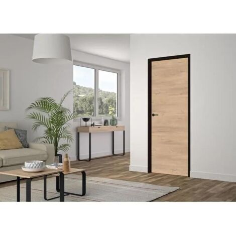 Optimum – Bloc porte réversible avec serrure magnétique – Dimensions H 204 x L 83 x P 4 cm – Vissage invisible pour finition soignée