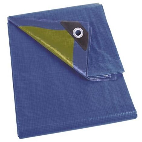 Bâche - Bleu/Kaki - Résistant - 4 x 4 m 110-0404 RI17404 (1/5)