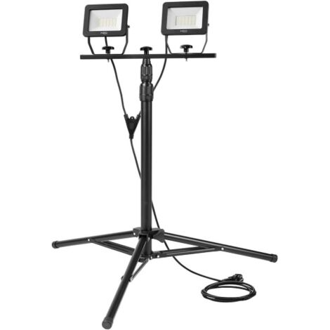 Phare projecteur LED avec tre'pied re'glable 2x30W blanc glacier 6500k avec structure en aluminium (1/5)