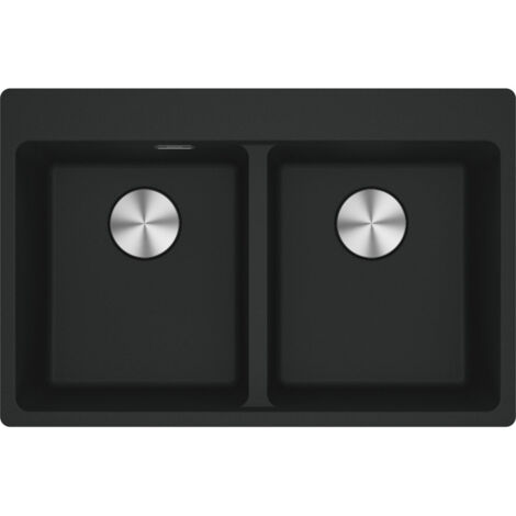 Évier à encastrer Franke Maris MRG 620-34-34 Noir mat 2 cuves