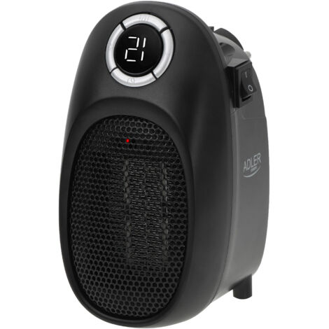 Adler AD7726 Mini Chauffage en Céramique Portable, Contrôleur de Température 15 - 35ºC 1500W Noir (1/5)