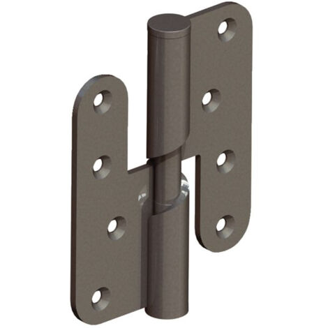 Paumelle Helicoïdale - Bouts Ronds - Noeud Plat ø16 - Bague Inox Dte 100x86