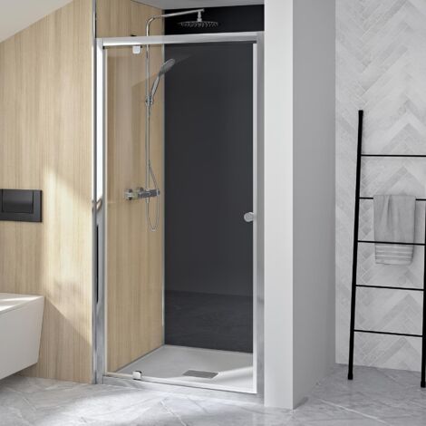 Porte de douche pivotante KINEDO SUPRA P 90 cm chromé verre transparent (1/2)