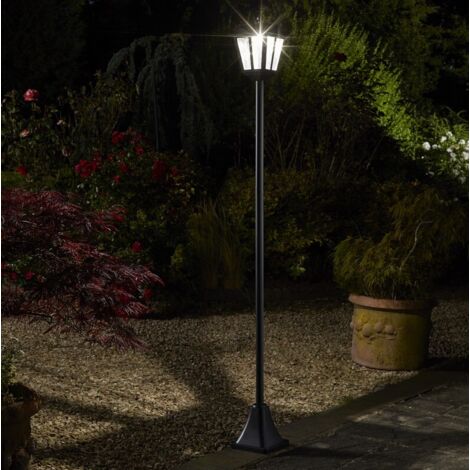 Lampadaire solaire lanterne 170 cm SMART SOLAR - 100 lm, lentille verre effet goutte, LED blanc froid (1/2)