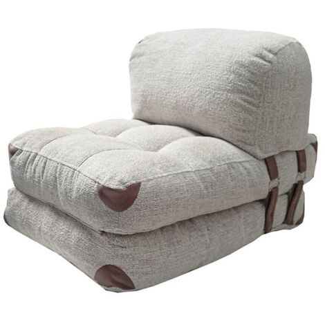 Cotecosy – Canapé convertible 1 place Teddy gris – Dimensions 80 x 70 x 60 cm – Design moderne et confortable – Idéal pour petits espaces (1/5)