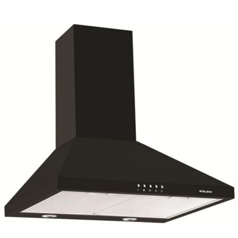 Hotte murale pyramide 60 cm - 569 m³/h - 62 à 68 dB(A) min./max. - Bout GLEM - GHP650BK
