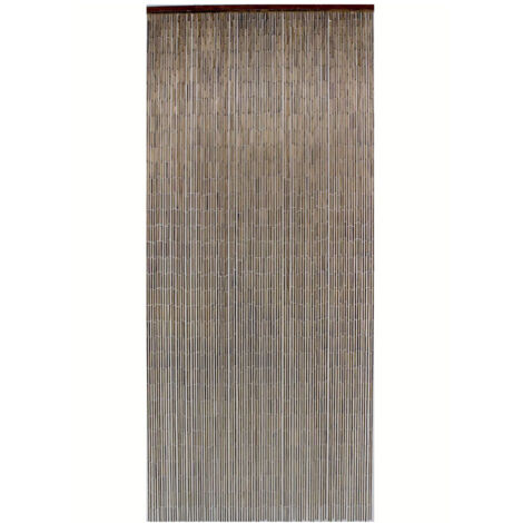 Rideau de porte en bâtonnets de bambou vernis – Coloris acajou – Dimensions 90 x 200 cm – Pour séparation d'espaces intérieurs et extérieurs – Morel