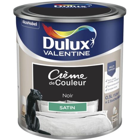 Peinture Crème De Couleur Satin Noir 0,5 L - Dulux Valentine