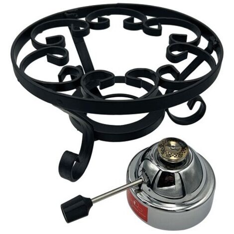 Réchaud à fondue luxe 1.1kg – Brûleur à gaz avec molette de réglage – Compatible poêlons 22/24 cm – Autonomie 45 min – 1219344