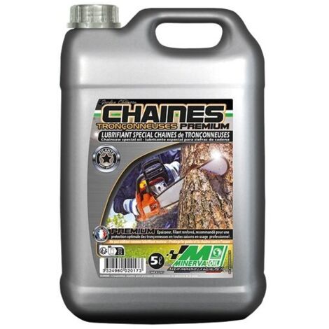 Huile de chaîne tronçonneuse premium 5 litres – Protection optimale contre l'usure – Formulation filante pour usage intensif – Minerva (1/2)