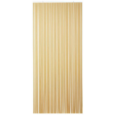 Rideau de porte en PVC lanières brun/beige 90x220 cm – Protection contre les insectes – Installation facile sur crochets en L – Morel (1/5)