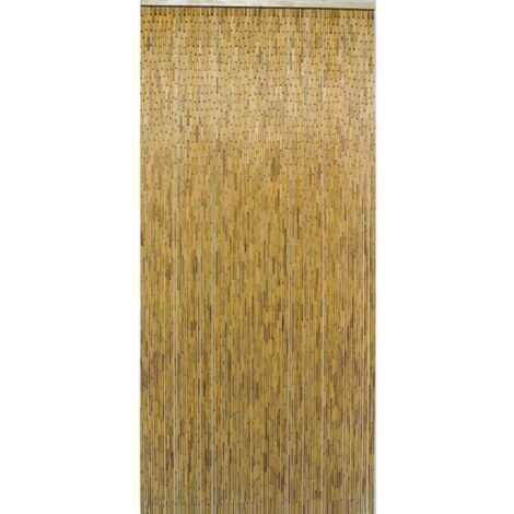 Rideau portière en bambou naturel 90x200 cm – 99 bandes articulées – Prêt à poser pour séparation d'espaces – Morel (1/10)