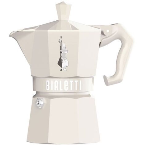 Cafetière italienne Moka Exclusive 3 tasses crème – Corps en aluminium ultra-brillant – Poignée ergonomique – Fabriquée en Italie – Bialetti (1/4)