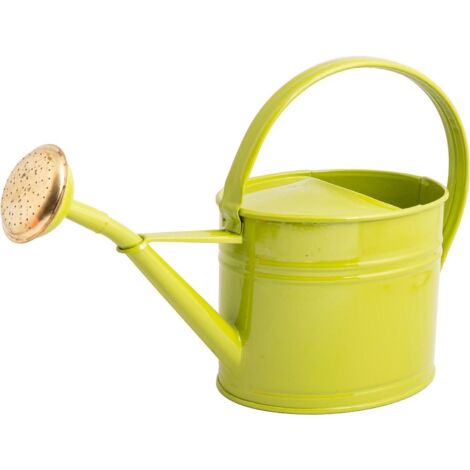 Arrosoir ovale GUILLOUARD en acier galvanisé à chaud 1,75 L vert olive avec pomme rose