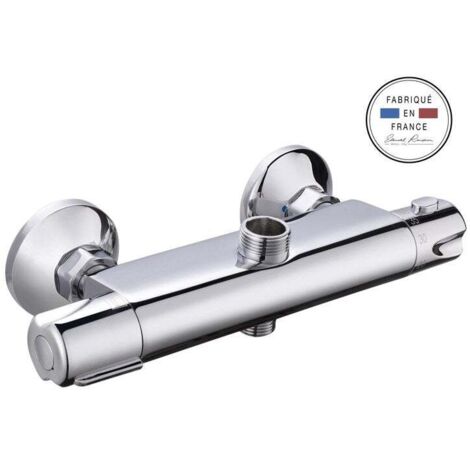 Edouard Rousseau – Mitigeur thermostatique douche chrome – Cartouche thermostatique – Débit 15 l/min – Compatible chauffe-eau électrique – Fabrication France