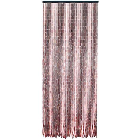 Rideau portière en bambou et perles de bois 90x200 cm – 52 bâtonnets – Coloris acajou pour délimitation d'espaces intérieurs – Morel