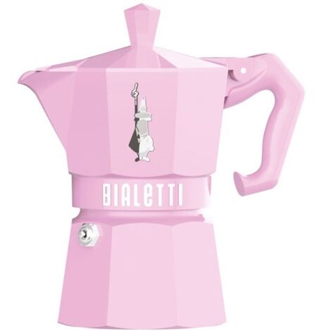 Cafetière italienne 3 tasses en aluminium rose pastel – Moka exclusive pour café authentique – 1231743 – Bialetti (1/4)