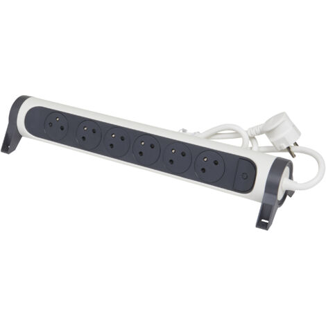 Legrand – Rallonge multiprise rotative 6 prises type E – 5 orientées à 45°, 1 à 90° – Cordon 3m – Interrupteur On/Off lumineux
