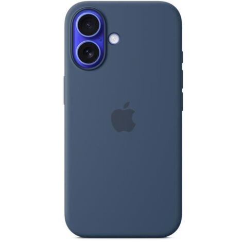 Coque en silicone avec MagSafe pour iPhone 16 Denim