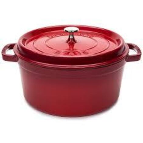 Cocotte ronde Staub en fonte émaillée 28 cm Rouge cerise 6,7 L (1/4)