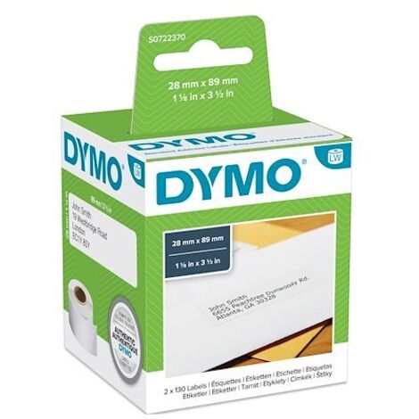 Pack 12 rouleaux d'étiquettes d'adresse 28 mm x 89 mm Dymo