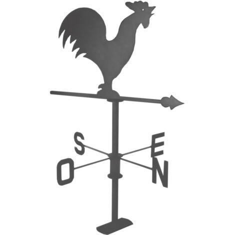 Girouette de jardin coq anthracite 45x74cm – Acier époxy résistant au gel et aux UV – Système de bille en acier – Louis Moulin (1/5)