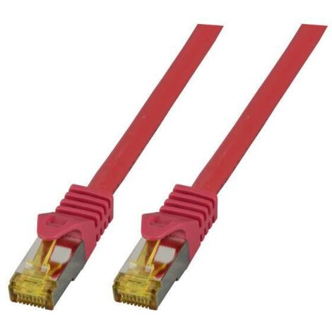 EFB Elektronik MK7001.1,5R RJ45 Câble réseau, câble patch CAT 6a (câble brut CAT 7) S/FTP 1.50 m rouge ignifuge, sans halogène, avec cliquet d'en D698541 (1/5)