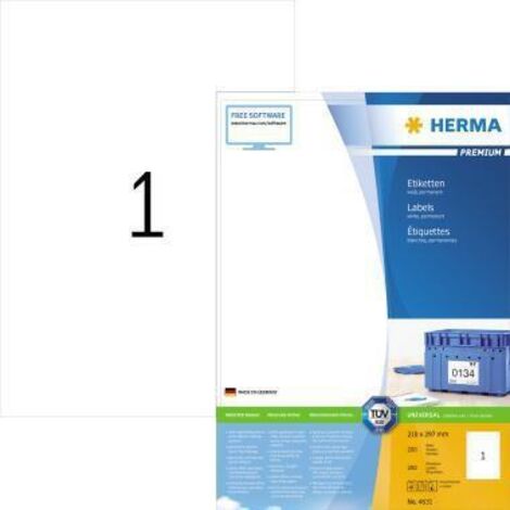 HERMA Etikett PREMIUM 4631 210x297mm weiß 200 St./Pack. (1/5)