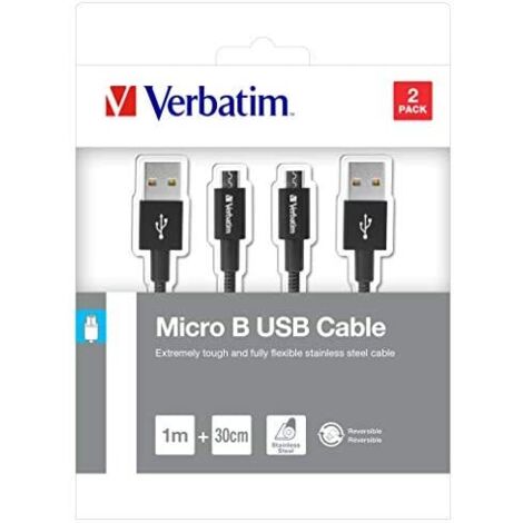 MICRO B USB CABLE SYNC & CHARGE 100CM BL MICRO B USB CABLE SYNC & CHARGE 100CM BLACK + MICRO B USB CABLE SYNC & CHARGE 30CM BLACK (1/3)