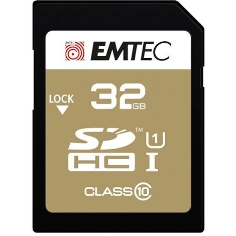 EMTEC SDHC 32Go Emtec CL10 Gold+ UHS-I 85MB/s - Sous blister (ECMSD32GHC10GP) (1/2)