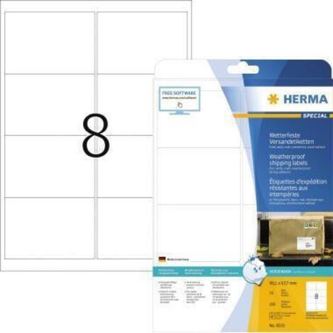 HERMA Adressetiketten A4 weiß 99,1x67,7 mm Folie 200 St. (1/5)